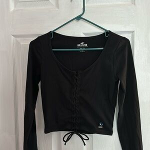 NWT Hollister long sleeve baby tee with cinched ties